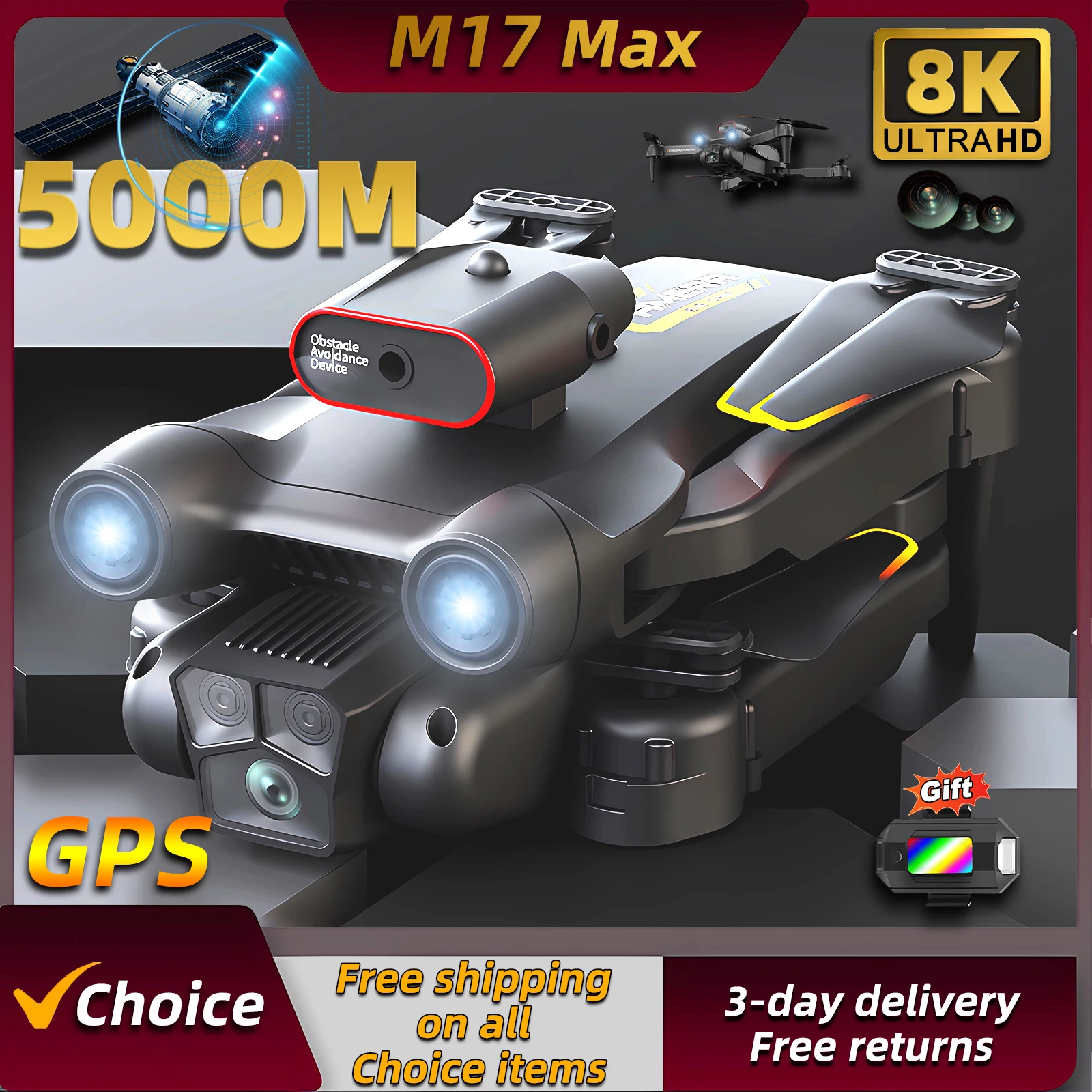 Drone Beacon Light - New M17 Max Drone 8K Professinal